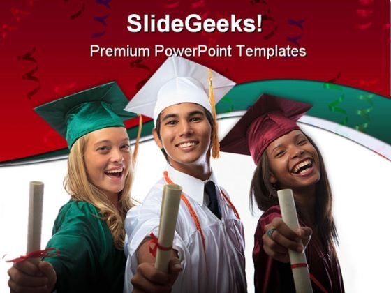 Happy Graduates Education PowerPoint Template 1010