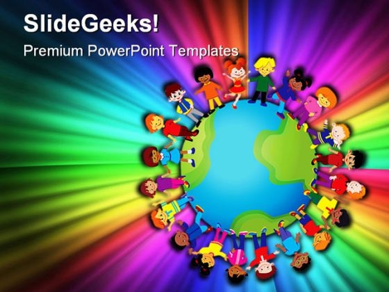 Happy Kids Global PowerPoint Template 0810