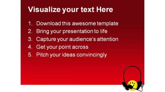 Happy Listener Music PowerPoint Templates And PowerPoint Backgrounds 0711