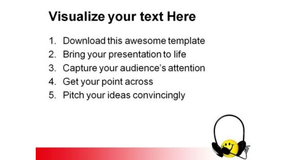 Happy Listener Music PowerPoint Themes And PowerPoint Slides 0711