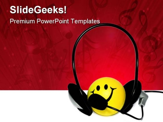 Happy Listener Music PowerPoint Themes And PowerPoint Slides 0711