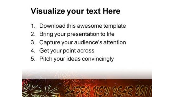 Happy New Year 2011 Festival PowerPoint Background And Template 1210