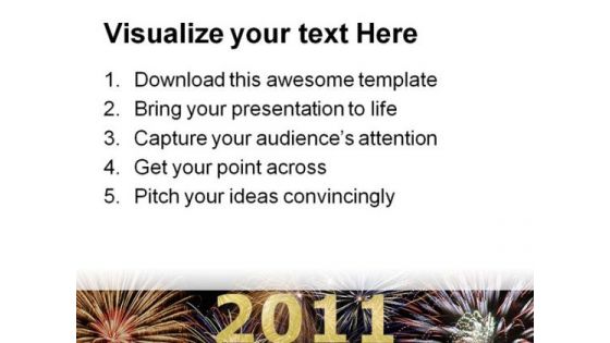 Happy New Year 2011 Festival PowerPoint Template 1010
