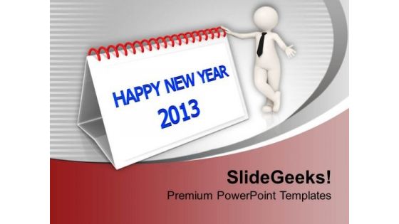 Happy New Year 2013 Calender Dates PowerPoint Templates Ppt Backgrounds For Slides 0113