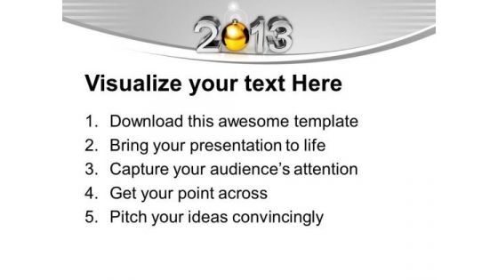 Happy New Year 2013 Christmas Bell PowerPoint Templates Ppt Backgrounds For Slides 0113