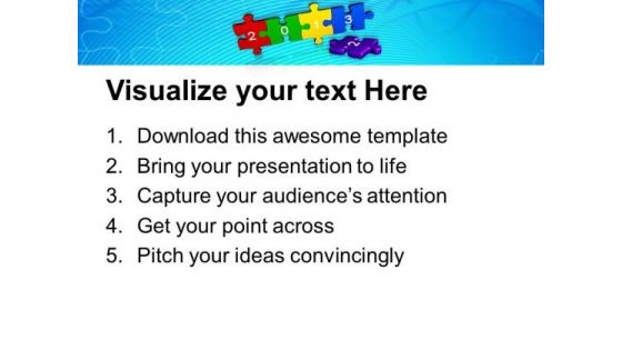 Happy New Year 2013 With Puzzle Pieces PowerPoint Templates Ppt Backgrounds For Slides 1112