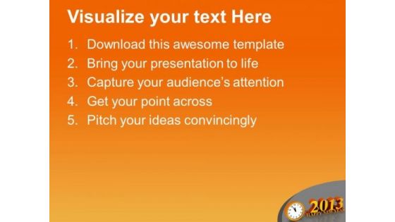 Happy New Year Clock PowerPoint Templates Ppt Backgrounds For Slides 0113