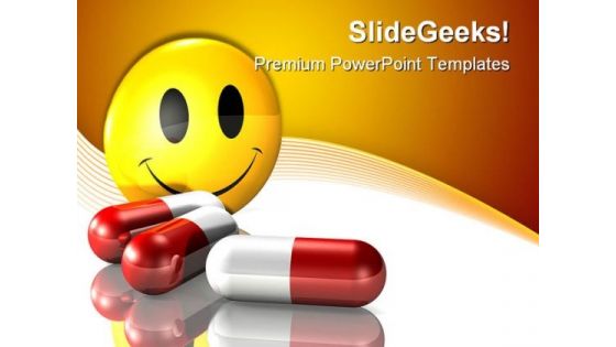 Happy Pills Medical PowerPoint Backgrounds And Templates 0111