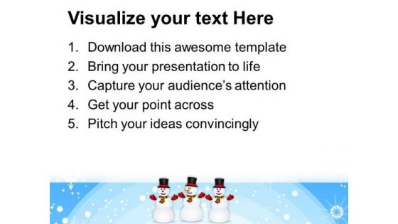 Happy Snowman Friends Holidays PowerPoint Templates Ppt Background For Slides 1112