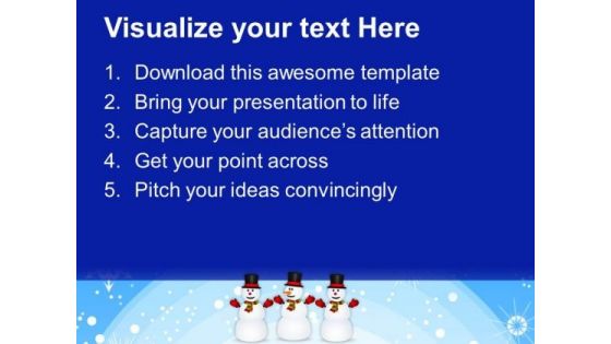 Happy Snowman Friends Holidays PowerPoint Templates Ppt Background For Slides 1112