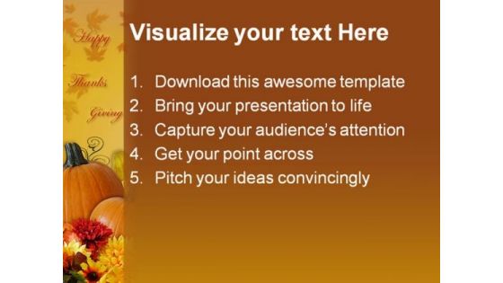 Happy Thanks Giving Holidays PowerPoint Template 1010