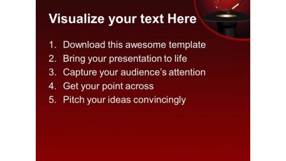 Hat Magic Wand With Stars PowerPoint Templates And PowerPoint Themes 0712