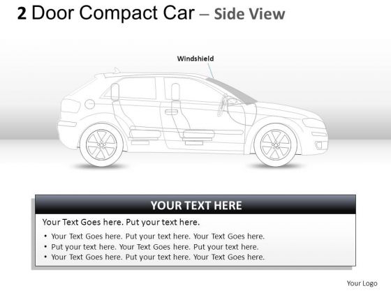Headlight 2 Door Gray Car Side PowerPoint Slides And Ppt Diagram Templates