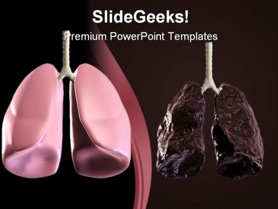 Healthy And Bad Lung Medical PowerPoint Backgrounds And Templates 1210
