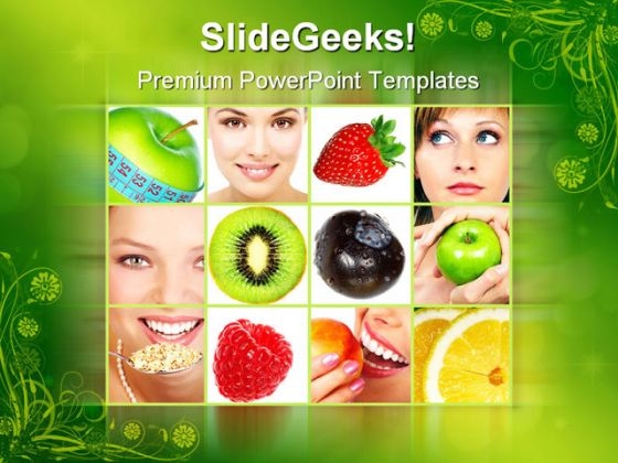 Healthy Collage Food PowerPoint Templates And PowerPoint Backgrounds 0711