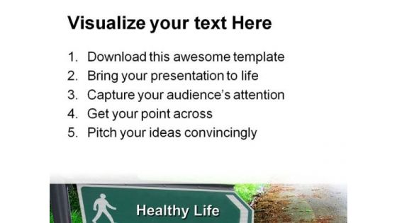Healthy Life Signpost Nature PowerPoint Themes And PowerPoint Slides 0511
