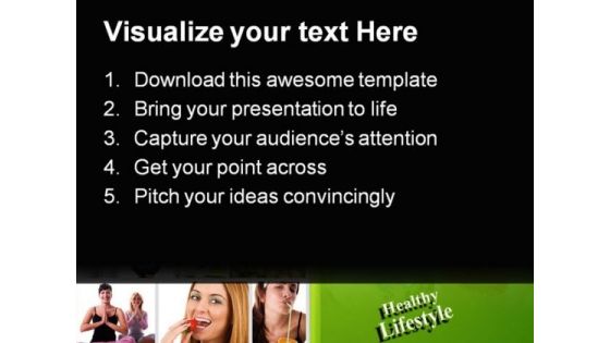 Healthy Lifestyle Fitness Health PowerPoint Templates And PowerPoint Backgrounds 0911