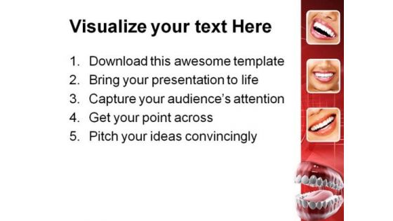 Healthy Teeth Medical PowerPoint Template 0610