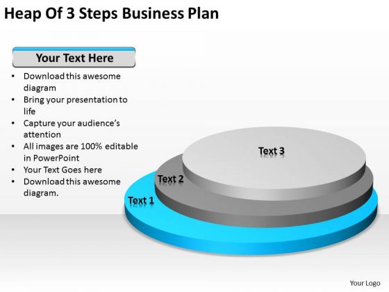 Heap Of 3 Steps Business Plan Ppt Small PowerPoint Slides