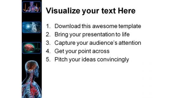 Heart Brain Medical PowerPoint Template 0610