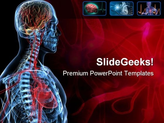 Heart Brain Medical PowerPoint Template 0610