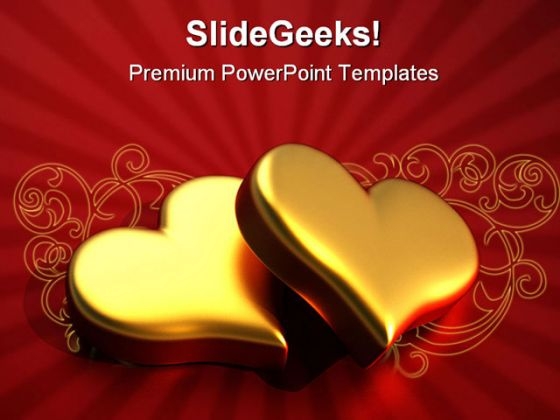 Heart Of Gold Beauty PowerPoint Backgrounds And Templates 0111