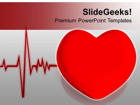 Heart With Heart Beat Cardiogram Health PowerPoint Templates Ppt Backgrounds For Slides 0213