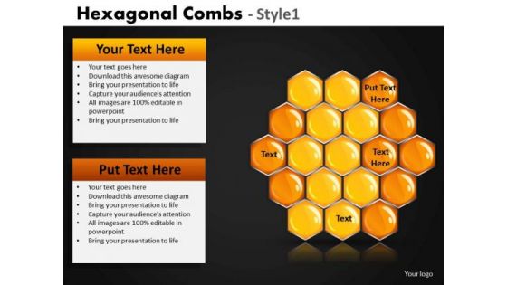 Hexagonal Comb PowerPoint Templates And Honey Comb Ppt Slides