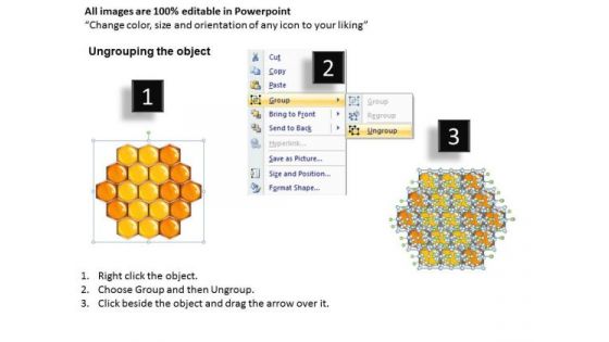 Hexagonal Comb PowerPoint Templates And Honey Comb Ppt Slides