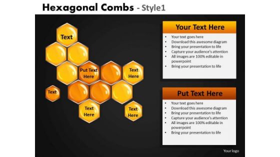 Hexagonal Combs PowerPoint Template