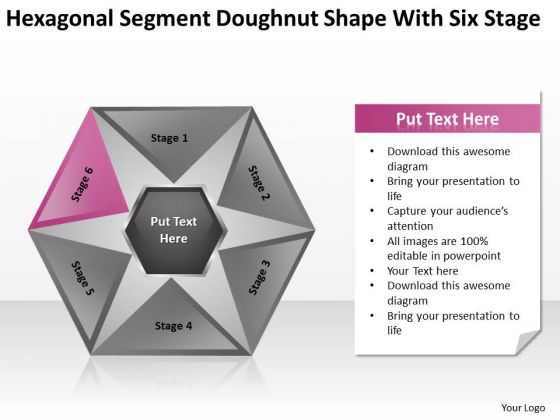 Hexagonal Sagment Doughnut Shape With Six Stage Ppt Business Plan PowerPoint Templates