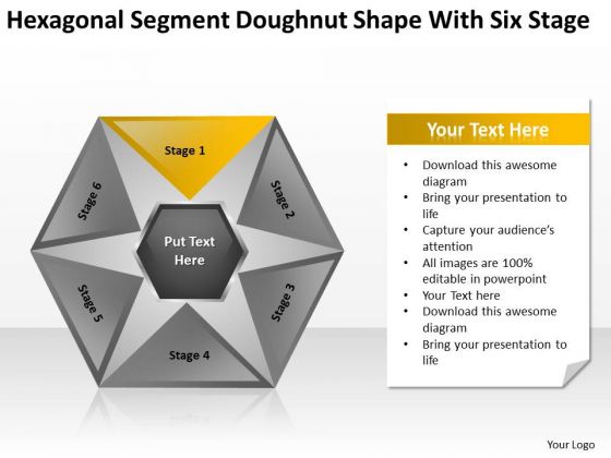 Hexagonal Sagment Doughnut Shape With Six Stage Ppt Business Plan Sample PowerPoint Templates