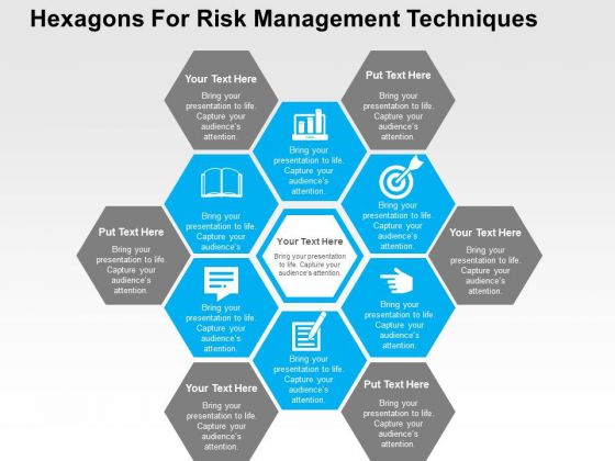 Hexagons For Risk Management Techniques PowerPoint Template