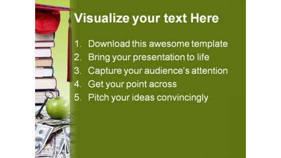High Cost Education PowerPoint Template 0810