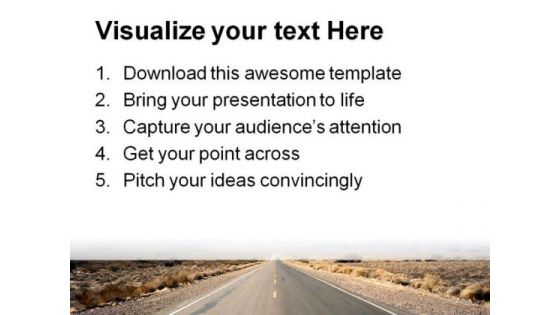 Highway Indesert Nature PowerPoint Template 1110