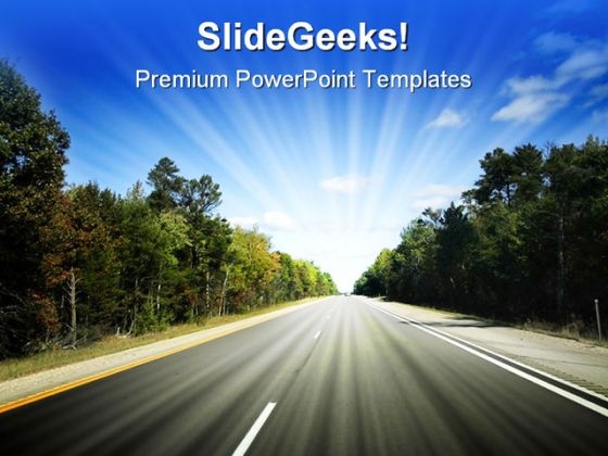 Highway Travel PowerPoint Background And Template 1210