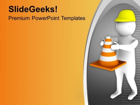 Hold The Safety Triangle PowerPoint Templates Ppt Backgrounds For Slides 0713