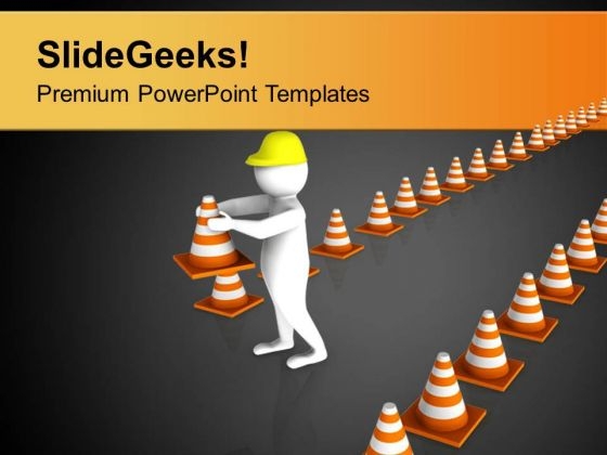 Hold The Traffic For Construction PowerPoint Templates Ppt Backgrounds For Slides 0713