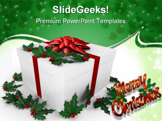 Holiday Gift Christmas PowerPoint Backgrounds And Templates 0111