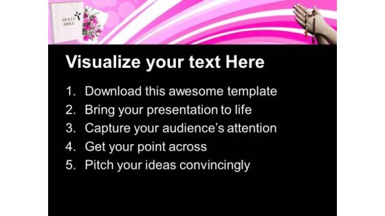 Holly Bible With Flowers Christianity PowerPoint Templates Ppt Backgrounds For Slides 1212