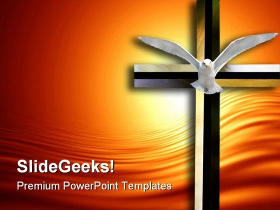 Holy Spirit Cross Religion PowerPoint Templates And PowerPoint Backgrounds 0511