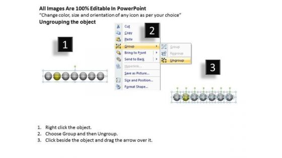 Horizontal Arrow Procedure 7 Stages Wire Schematic PowerPoint Templates