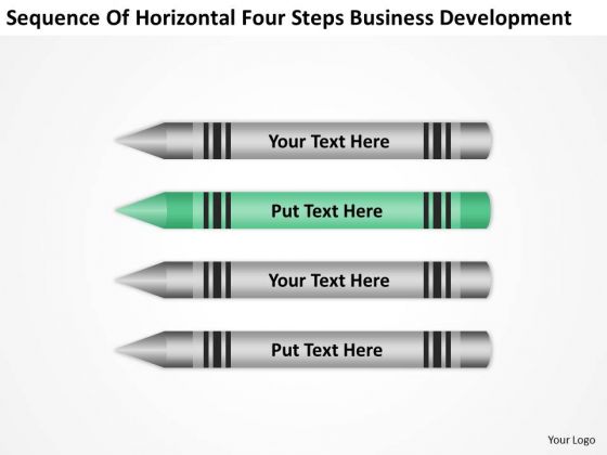 Horizontal Four Steps Business Development Ppt Plan For PowerPoint Templates