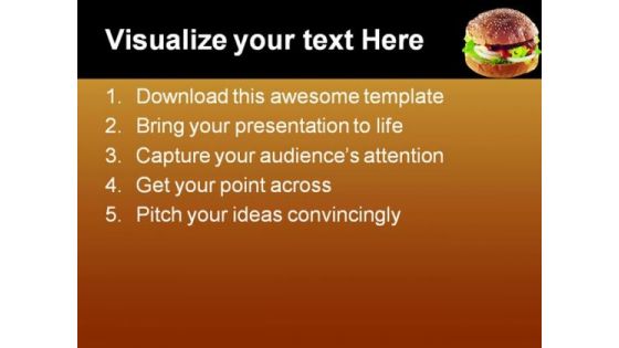 Hot Burger Food PowerPoint Template 0810