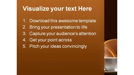 Hot Coffee With Beans Food PowerPoint Templates And PowerPoint Backgrounds 0311