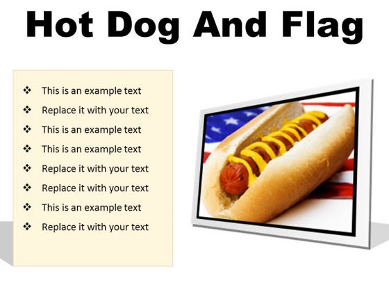 Hot Dog And Flag Food PowerPoint Presentation Slides F