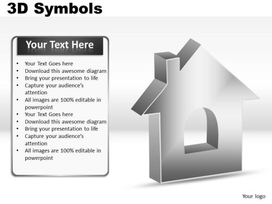 House 3d Symbols PowerPoint Slides And Ppt Diagrams Templates
