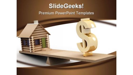 House And Dollar Realestate PowerPoint Background And Template 1210