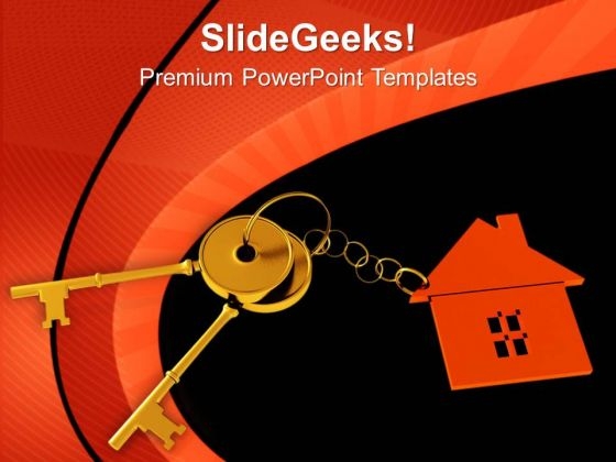 House Locked With Key Security PowerPoint Templates Ppt Backgrounds For Slides 0213