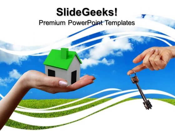 House With Key Real Estate PowerPoint Templates And PowerPoint Themes 0812